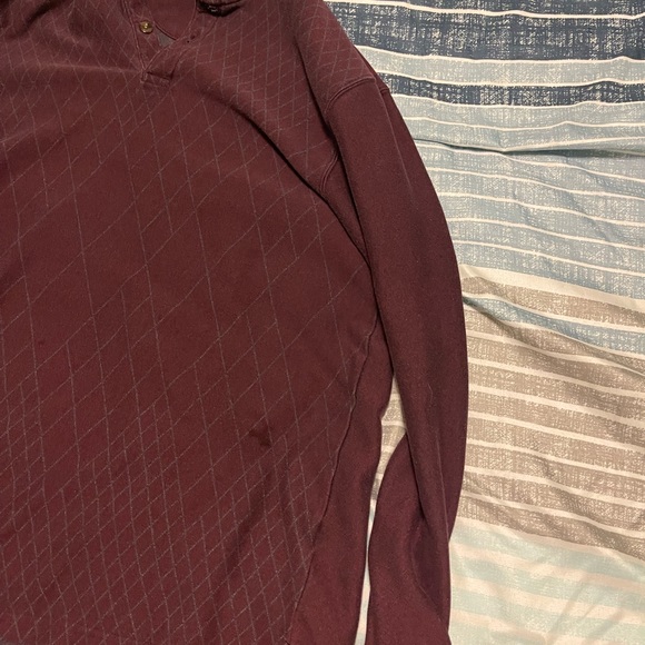 Haggar Maroon Long-Sleeve Polo - Picture 3 of 6